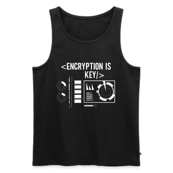 Encryption is the key Coding Coder - Men's Premium Organic Tank Top - black - Front - AI Model Male 178 light (178cm)