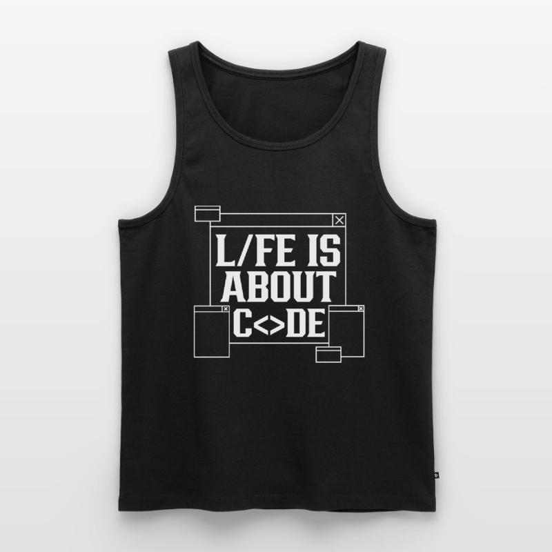 Im Leben Geht Es Um Code Coding Coder Männer Premium Bio Tank Top