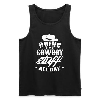 Les trucs de cow-boy toute la journée rendent le cow-boy mignon - Débardeur bio Premium Homme - noir - Devant - Michal (187cm)