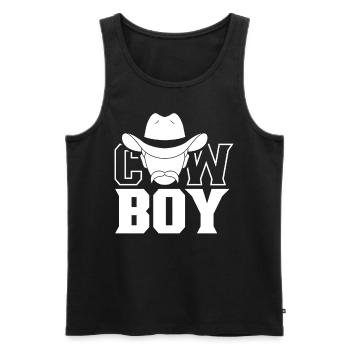 Cowboy Cute Sayings Texas Cowboys - Men's Premium Organic Tank Top - black - Front - Michal (187cm)