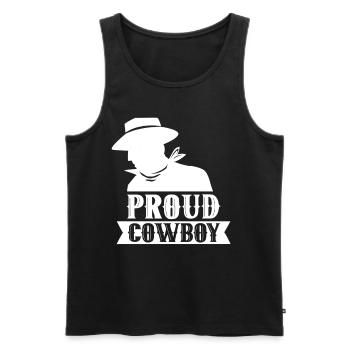 Proud Cowboy Cowboys Texas Cute Sayings - Men's Premium Organic Tank Top - black - Front - Michal (187cm)