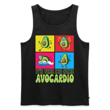 Avocardio Avocado Fitness - Männer Premium Bio Tank Top - Schwarz - Vorne - Michal (187cm)