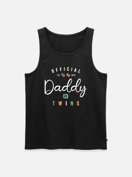 Daddy of Twins Funny New Dad To Be Expecting 2023 - Men's Premium Organic Tank Top - black