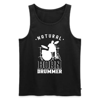 Né Batteur Batteur Tambour Tambours - Débardeur bio Premium Homme - noir - Devant - Michal (187cm)