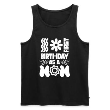 First birthday as mother daddy dad dad - Men's Premium Organic Tank Top - black - Front - AI Model Male 178 light (178cm)