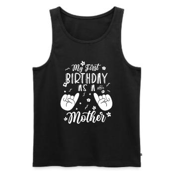 Mon premier anniversaire en tant que maman papa papa papa - Débardeur bio Premium Homme - noir - Devant - Michal (187cm)