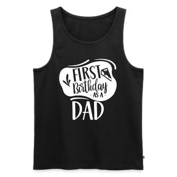 Premier anniversaire en tant que papa papa papa fête - Débardeur bio Premium Homme - noir - Devant - AI Model Male 178 light (178cm)