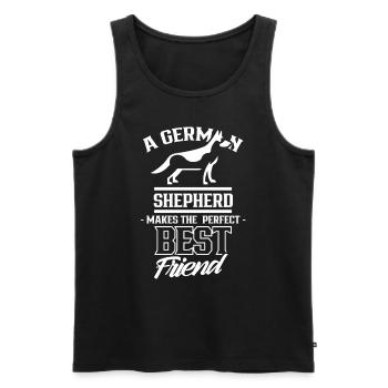 German Shepherd is perfect best friend - Men's Premium Organic Tank Top - black - Front - AI Model Male 178 light (178cm)
