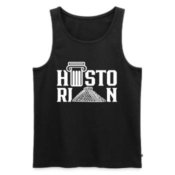 Historian History Teacher History History - Men's Premium Organic Tank Top - black - Front - AI Model Male 178 light (178cm)