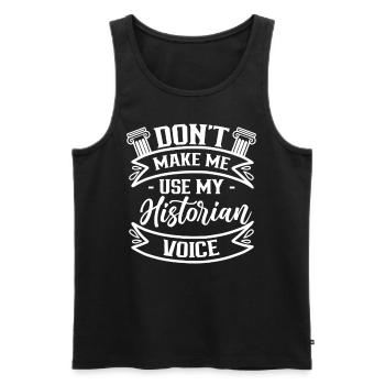 My Historian Voice History History Profession - Men's Premium Organic Tank Top - black - Front - AI Model Male 178 light (178cm)