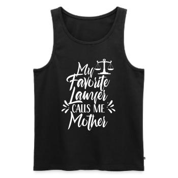 Mon avocat préféré m’appelle maman avocate - Débardeur bio Premium Homme - noir - Devant - Michal (187cm)