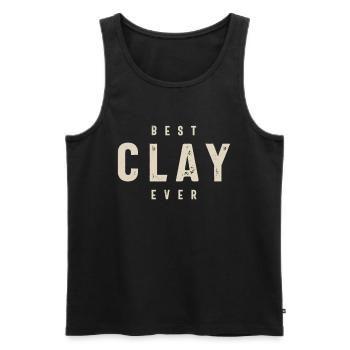 Clay Personalized Name - Men's Premium Organic Tank Top - black - Front - Michal (187cm)