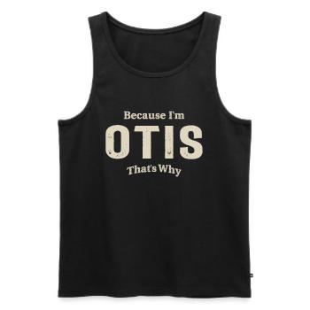 Otis Personalized Name - Men's Premium Organic Tank Top - black - Front - Michal (187cm)