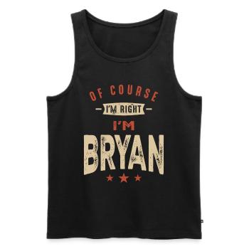 05 bryan - Men's Premium Organic Tank Top - black - Front - Michal (187cm)
