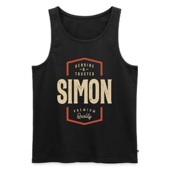 Simon Name Funny Personalized Birthday Simon - Men's Premium Organic Tank Top - black - Front - Michal (187cm)
