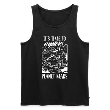 Il est temps d’explorer la planète Mars - Débardeur bio Premium Homme - noir - Devant - AI Model Male 178 light (178cm)