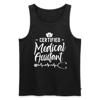 Medizinische Fachangestellte Beruf Medizinischer - Männer Premium Bio Tank Top - Schwarz - Vorne - Michal (187cm)