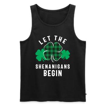 Let The Shenanigans Begin Shamrock St Patricks Day - Men's Premium Organic Tank Top - black - Front - Michal (187cm)