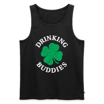 Drinking Buddies Funny St Patricks Day - Men's Premium Organic Tank Top - black - Front - Michal (187cm)