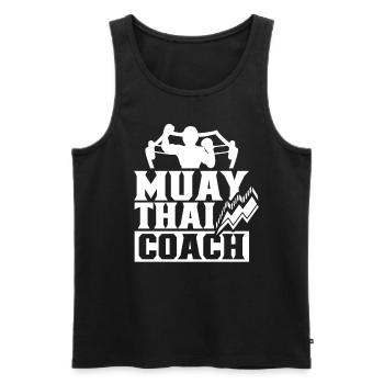 Muay Thai Trainer Kampf Kampfsport Kämpfer - Männer Premium Bio Tank Top - Schwarz - Vorne - Michal (187cm)