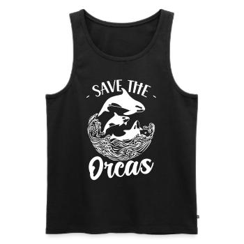 Sauvez les orques Protégez les baleines de mer - Débardeur bio Premium Homme - noir - Devant - Michal (187cm)