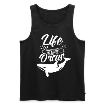 La vie est une question d’orques Orque Orque protéger la mer - Débardeur bio Premium Homme - noir - Devant - Michal (187cm)
