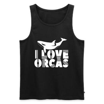 J’aime les orques Baleine Mer Orque Protect - Débardeur bio Premium Homme - noir - Devant - AI Model Male 178 light (178cm)