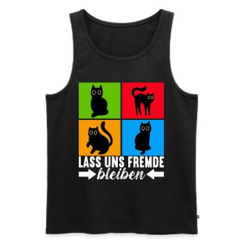 Katzen Misanthrop Sarkasmus - Männer Premium Bio Tank Top - Schwarz - Vorne - Michal (187cm)