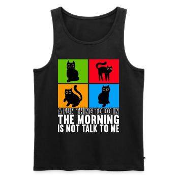 Cats Misanthrope Sarcasm - Men's Premium Organic Tank Top - black - Front - AI Model Male 178 light (178cm)
