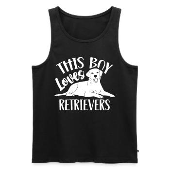 Dieser Junge Liebt Retriever Hund Retrievers - Männer Premium Bio Tank Top - Schwarz - Vorne - Michal (187cm)
