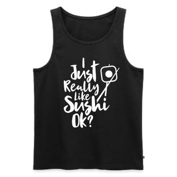 I just really like eating sushi fan - Men's Premium Organic Tank Top - black - Front - AI Model Male 178 light (178cm)