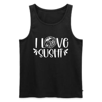 I Love Sushi Lovers Sayings Fan Food - Men's Premium Organic Tank Top - black - Front - AI Model Male 178 light (178cm)