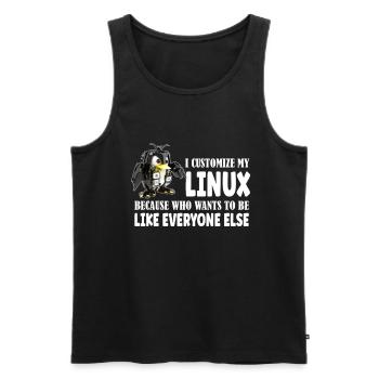 I Customize My Linux Penguin Because I am - Männer Premium Bio Tank Top - Schwarz - Vorne - AI Model Male 178 light (178cm)