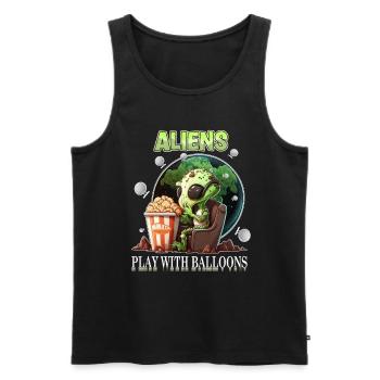 Aliens Play With Balloons - Spy Balloon or - Männer Premium Bio Tank Top - Schwarz - Vorne - AI Model Male 178 light (178cm)