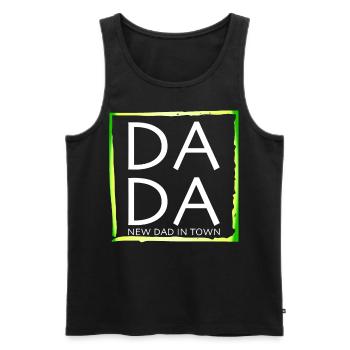 Design with inscription "Father's Day For New Dad" - Men's Premium Organic Tank Top - black - Front - Michal (187cm)