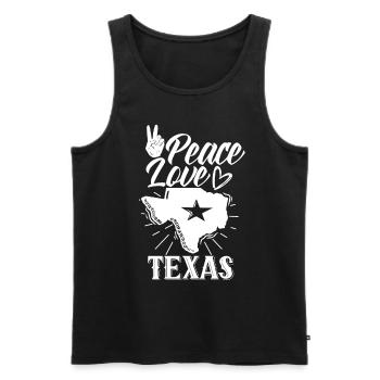 Frieden Liebe Texas Texanisch Stolz Texaner - Männer Premium Bio Tank Top - Schwarz - Vorne - AI Model Male 178 light (178cm)
