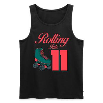 Rollerskating Geburtstag 11 Jahre Alt - Männer Premium Bio Tank Top - Schwarz - Vorne - AI Model Male 178 light (178cm)