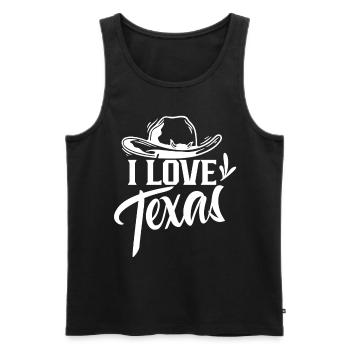 I Love Texas Proud Texan Sayings Texan - Men's Premium Organic Tank Top - black - Front - Michal (187cm)