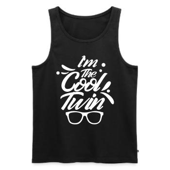 I'm the cool twin funny Gemini humor - Men's Premium Organic Tank Top - black - Front - AI Model Male 178 light (178cm)
