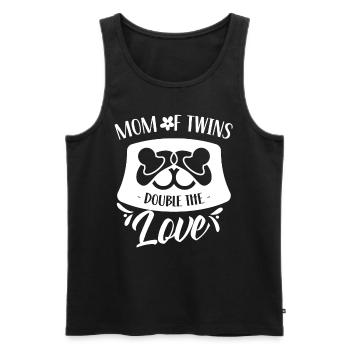 Mother of twins double love twin - Men's Premium Organic Tank Top - black - Front - AI Model Male 178 light (178cm)