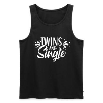 Gemini and Single Sarcastic Gemini Humor - Men's Premium Organic Tank Top - black - Front - AI Model Male 178 light (178cm)