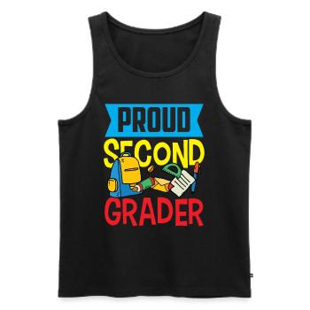 Proud Second Grader Second Class Teacher School - Men's Premium Organic Tank Top - black - Front - AI Model Male 178 light (178cm)