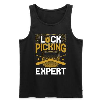 Lockpicking Expert Lock Lock Picking Cracking - Débardeur bio Premium Homme - noir - Devant - AI Model Male 178 light (178cm)