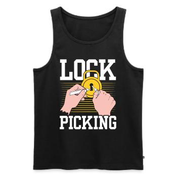 Lock Picking Cracker Crack Lock Lockpicking - Men's Premium Organic Tank Top - black - Front - AI Model Male 178 light (178cm)