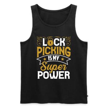 Lock picking is my superpower Lock Picking - Men's Premium Organic Tank Top - black - Front - AI Model Male 178 light (178cm)