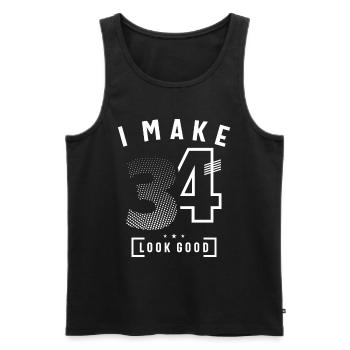 I Make 34 Birthday 34 Years Old - Men's Premium Organic Tank Top - black - Front - Michal (187cm)