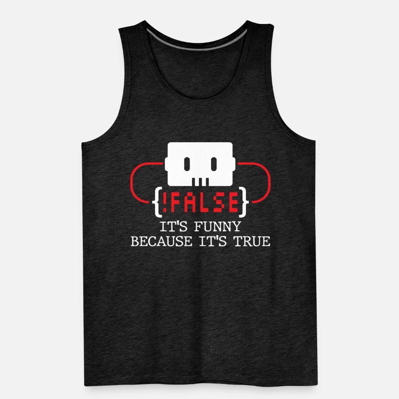 false it's funny because it's true false true Men's Premium Organic Tank Top