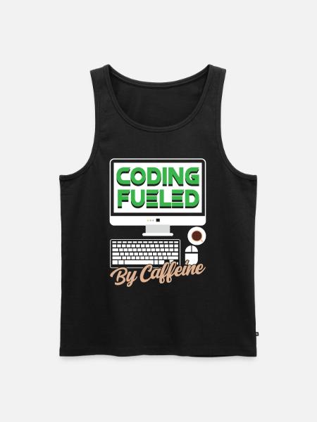 Programming powered by caffeine coding - Men's Premium Organic Tank Top - black