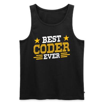 Best Programmer ever Code Coder Coding - Men's Premium Organic Tank Top - black - Front - Michal (187cm)