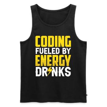 Programming with Energydrinks Coding Code Coder - Men's Premium Organic Tank Top - black - Front - AI Model Male 178 light (178cm)